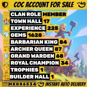 Clash of Clans account TH17 Clash of Clans Account | Level 225 | Heroes 84•87•70•68•34 | iOS/Android