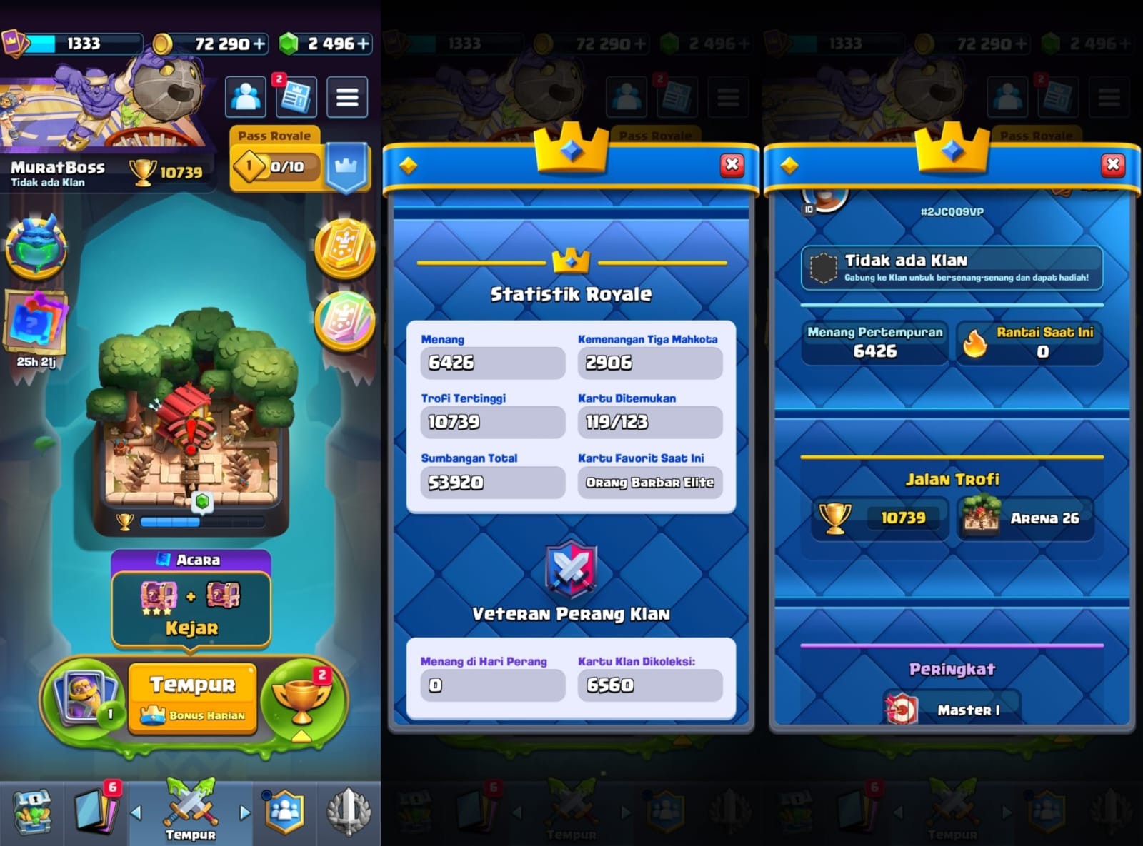 King Tower 15 Clash Royale Account | 10,738 Trophies | Arena 26 | iOS/Android