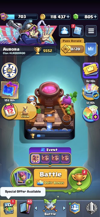 King Tower 11 Clash Royale Account | 5,552 Trophies | Arena 16 | 83 Cards, 4 Evos | iOS/Android