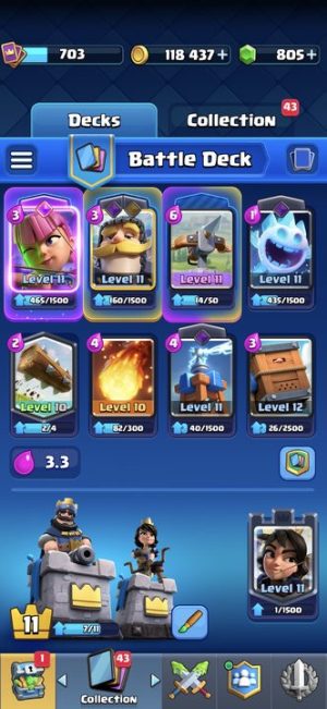 King Tower 11 Clash Royale Account | 5,552 Trophies | Arena 16 | 83 Cards, 4 Evos | iOS/Android