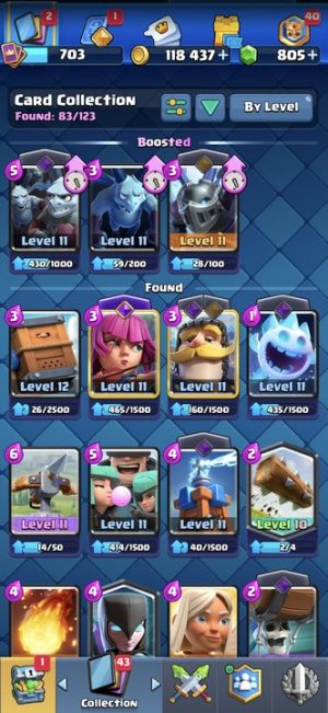King Tower 11 Clash Royale Account | 5,552 Trophies | Arena 16 | 83 Cards, 4 Evos | iOS/Android