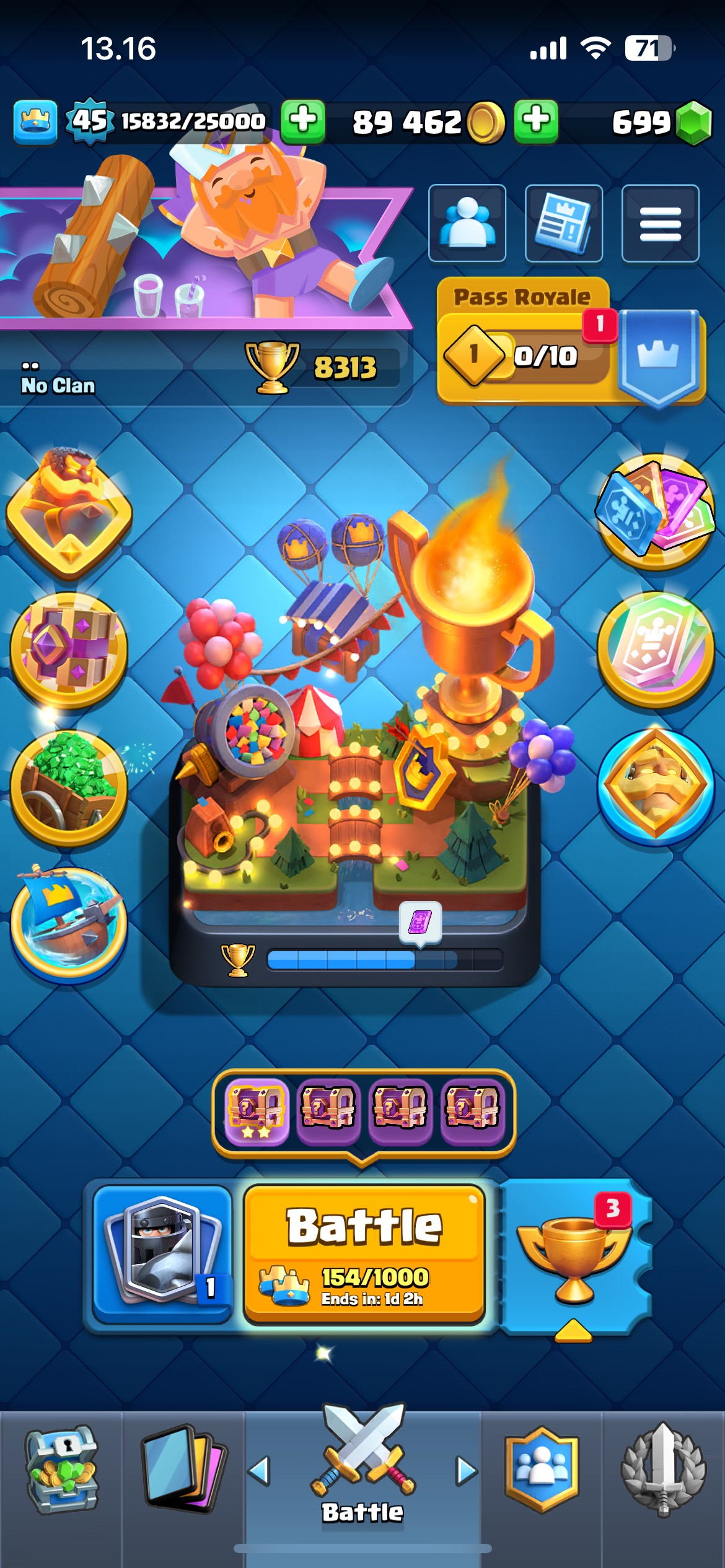 King Tower 14 Clash Royale Account | 8,313 Trophies | Arena 21 | 118 Cards, 11 Evos | iOS/Android