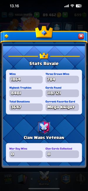 King Tower 14 Clash Royale Account | 8,313 Trophies | Arena 21 | 118 Cards, 11 Evos | iOS/Android