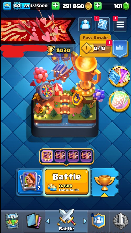 King Tower 14 Clash Royale Account | 8,030 Trophies | Arena 21 | 121 Cards, 7 Evos | iOS/Android