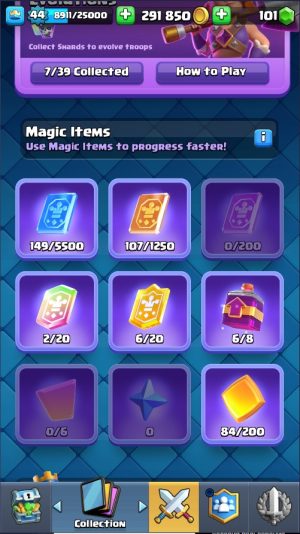 King Tower 14 Clash Royale Account | 8,030 Trophies | Arena 21 | 121 Cards, 7 Evos | iOS/Android