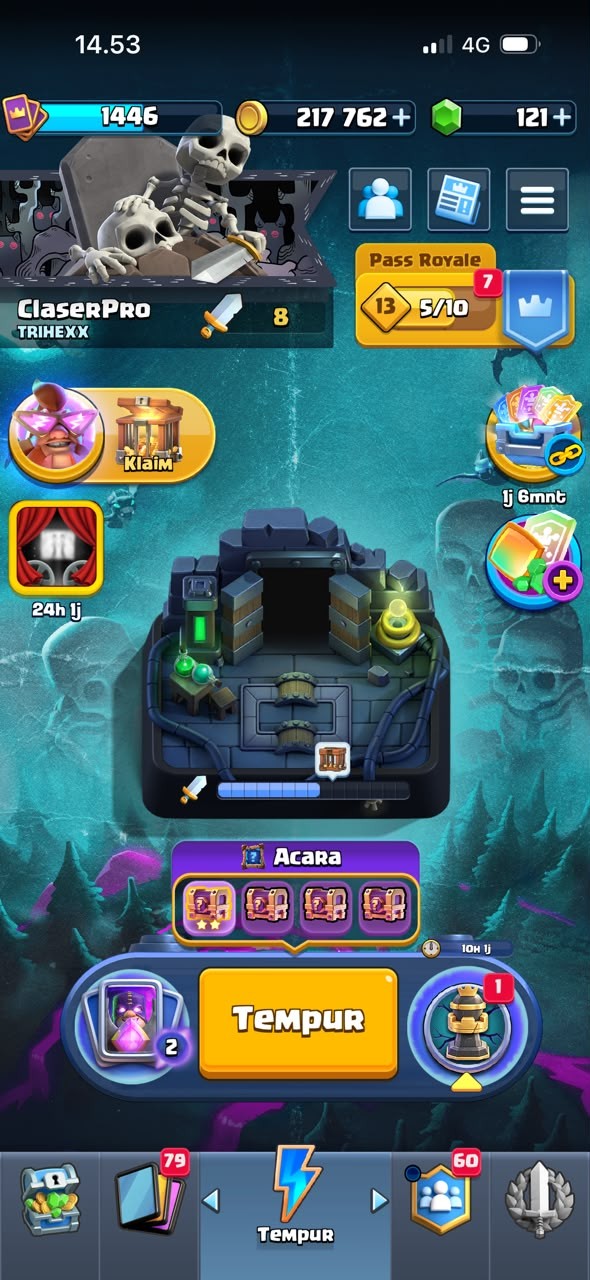 King Tower 13 Clash Royale Account | 7,391 Trophies | Arena 19 | 123 Cards, 13 Evos | iOS/Android