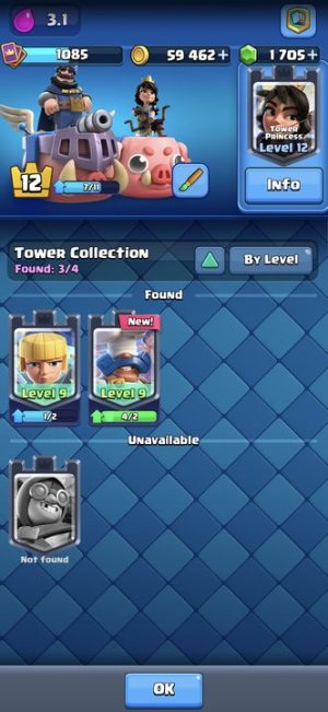 King Tower 12 Clash Royale Account | 8,419 Trophies | Arena 21 | 111 Cards, 8 Evos | iOS/Android