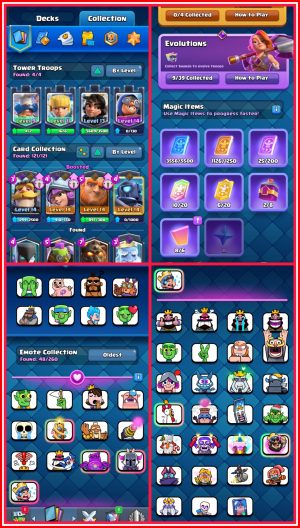 Clash Royale account King Tower 14 Clash Royale Account | 10,000 Trophies | Arena 25 | 121 Cards, 9 Evos | iOS/Android