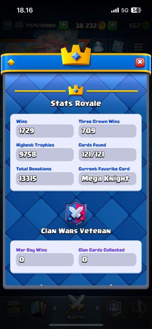 King Tower 14 Clash Royale Account | 9,636 Trophies | Arena 24 | 121 Cards, 14 Evos | iOS/Android