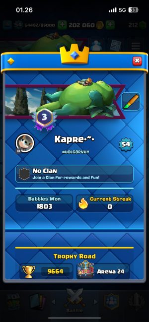 King Tower 15 Clash Royale Account | 9,662 Trophies | Arena 24 | 120 Cards, 3 Evos | iOS/Android