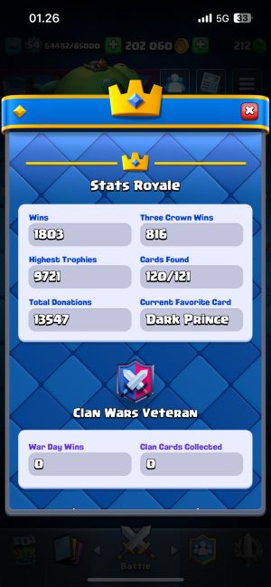 King Tower 15 Clash Royale Account | 9,662 Trophies | Arena 24 | 120 Cards, 3 Evos | iOS/Android