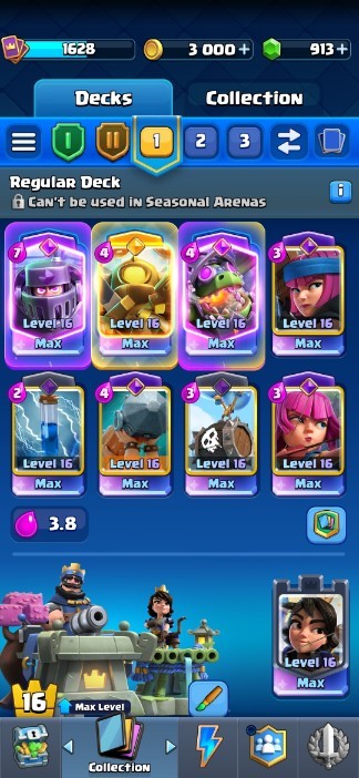 King Tower 16 Clash Royale Account | 14,000 Trophies | 14 Evos | iOS/Android