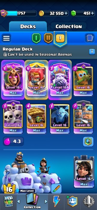 King Tower 16 Clash Royale Account | 14,000 Trophies | 20 Evos | iOS/Android