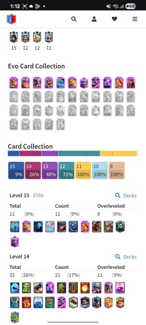 King Tower 15 Clash Royale Account | 13,500 Trophies | 121 Cards, 11 Evos | iOS/Android