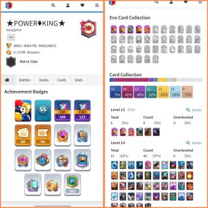 Clash Royale account King Tower 15 Clash Royale Account | 8,864 Trophies | 121 Cards, 5 Evos | iOS/Android