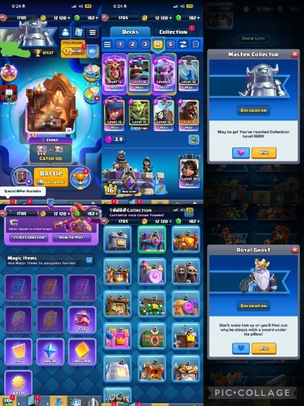King Tower 16 Clash Royale Account | 12,000 Trophies | 14 Cards, 21 Evos | iOS/Android