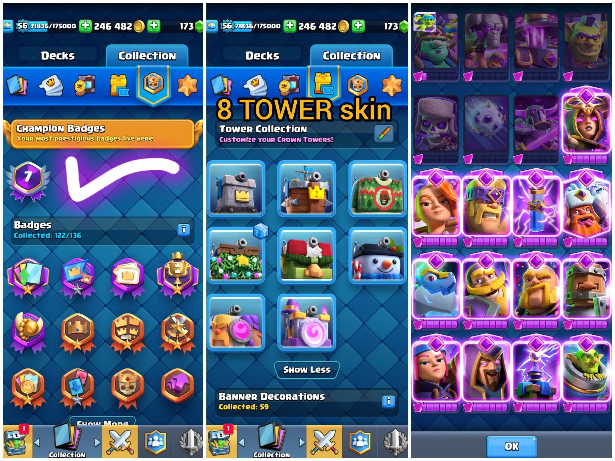 Clash Royale account King Tower 15 Clash Royale Account | 9,636 Trophies | Arena 24 | 13 Evos | iOS/Android