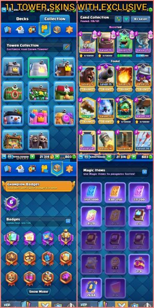 King Tower 15 Clash Royale Account | 9,510 Trophies | Arena 24 | 8 Evos | iOS/Android
