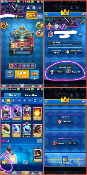 King Tower 15 Clash Royale Account | 9,510 Trophies | Arena 24 | 8 Evos | iOS/Android