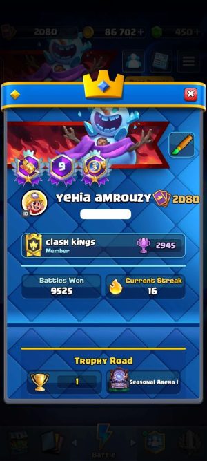 Clash Royale account King Tower 16 Clash Royale Account | 14,000 Trophies | 33 Evos | iOS/Android