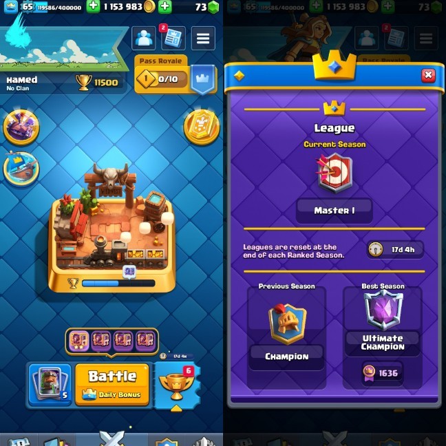 Clash Royale account King Tower 15 Clash Royale Account | 11,500 Trophies | 17 Evos | iOS/Android