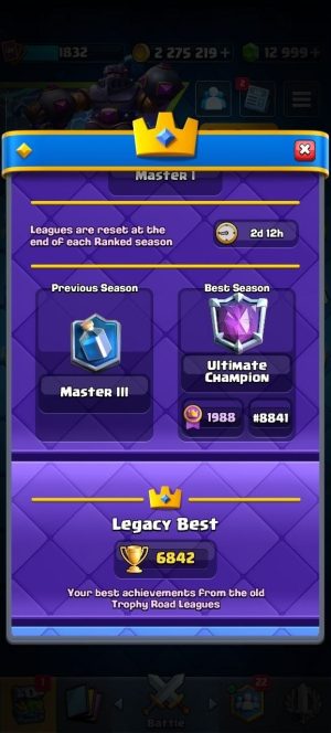 King Tower 16 Clash Royale Account | 9,000 Trophies | 121 Cards | iOS/Android