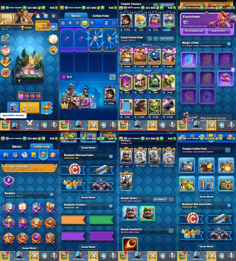 Clash Royale account King Tower 15 Clash Royale Account | 10,000 Trophies | 13 Evos | iOS/Android