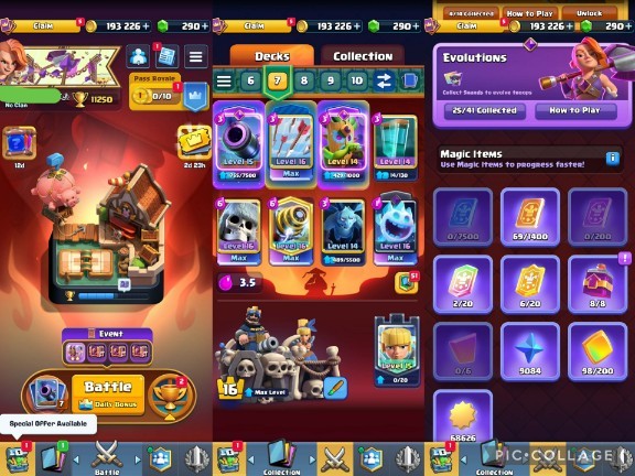 Clash Royale account King Tower 16 Clash Royale Account | 11,000 Trophies | 25 Evos | iOS/Android