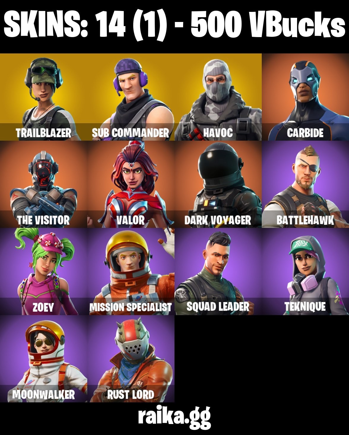 Fortnite account 14-Skin Fortnite Account | Take The L, Havoc, Carbide, Sub Commander | PC/PSN/Xbox