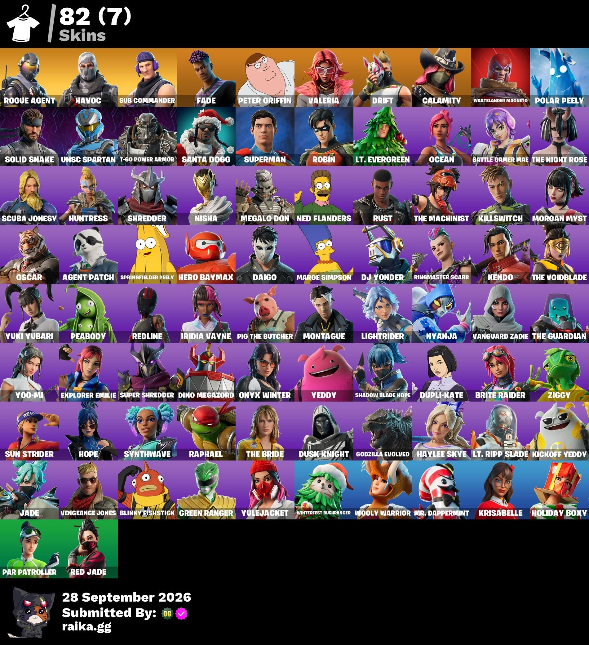 82-Skin Fortnite Account | Havoc, Sub Commander, Drift, Rogue Agent | PC/PSN/Xbox