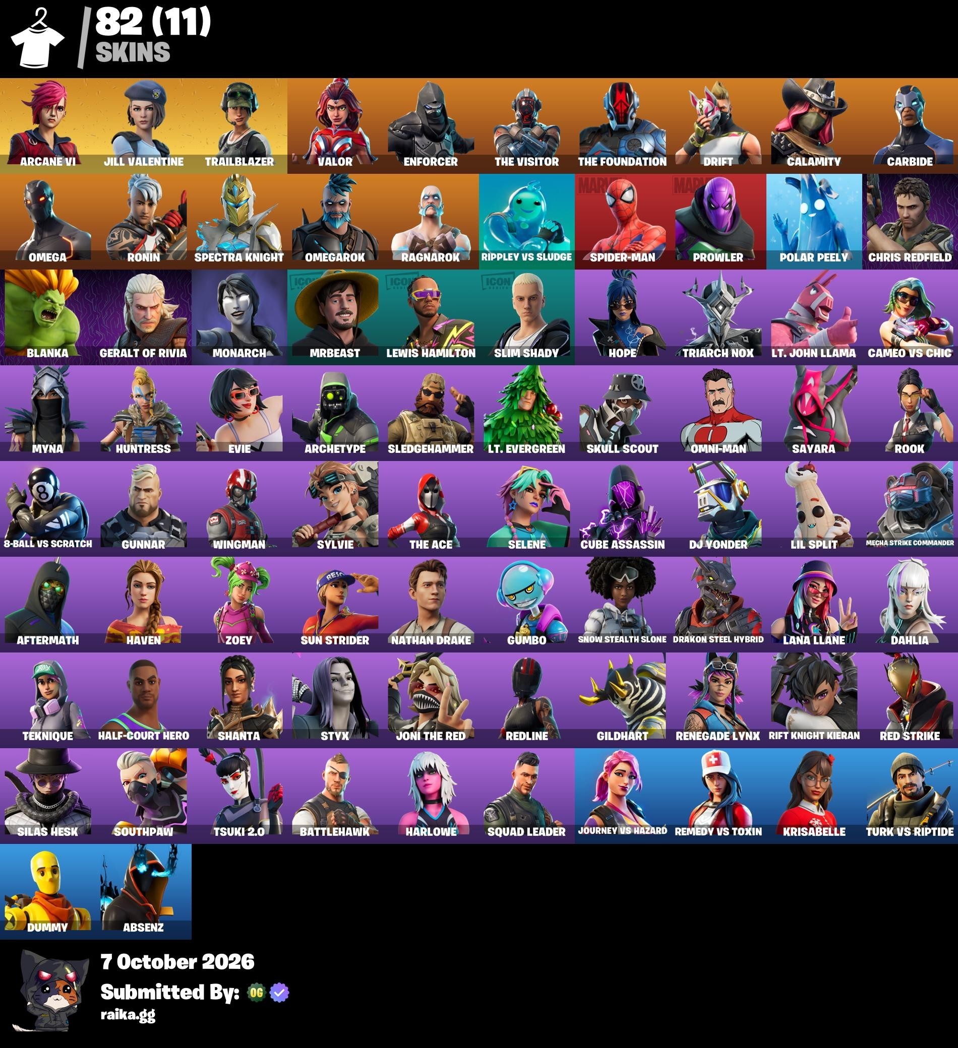 82-Skin Fortnite Account | Omega, Carbide, The Visitor, Drift | PC/PSN/Xbox
