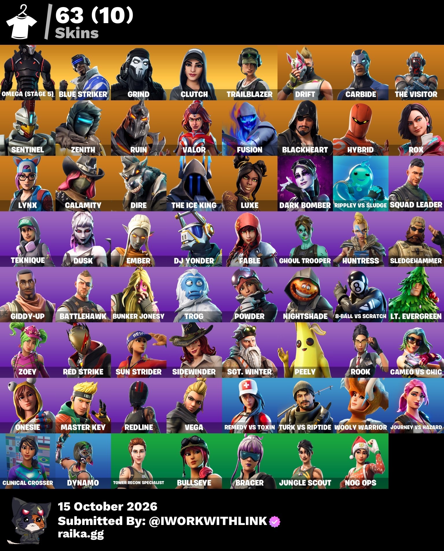 Fortnite account 63-Skin Fortnite Account | Omega, Carbide, The Visitor, Drift | PC/PSN/Xbox