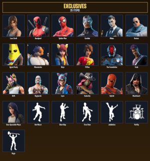 140-Skin Fortnite Account | Carbide, Lara Croft, Peely, Deadpool | PC