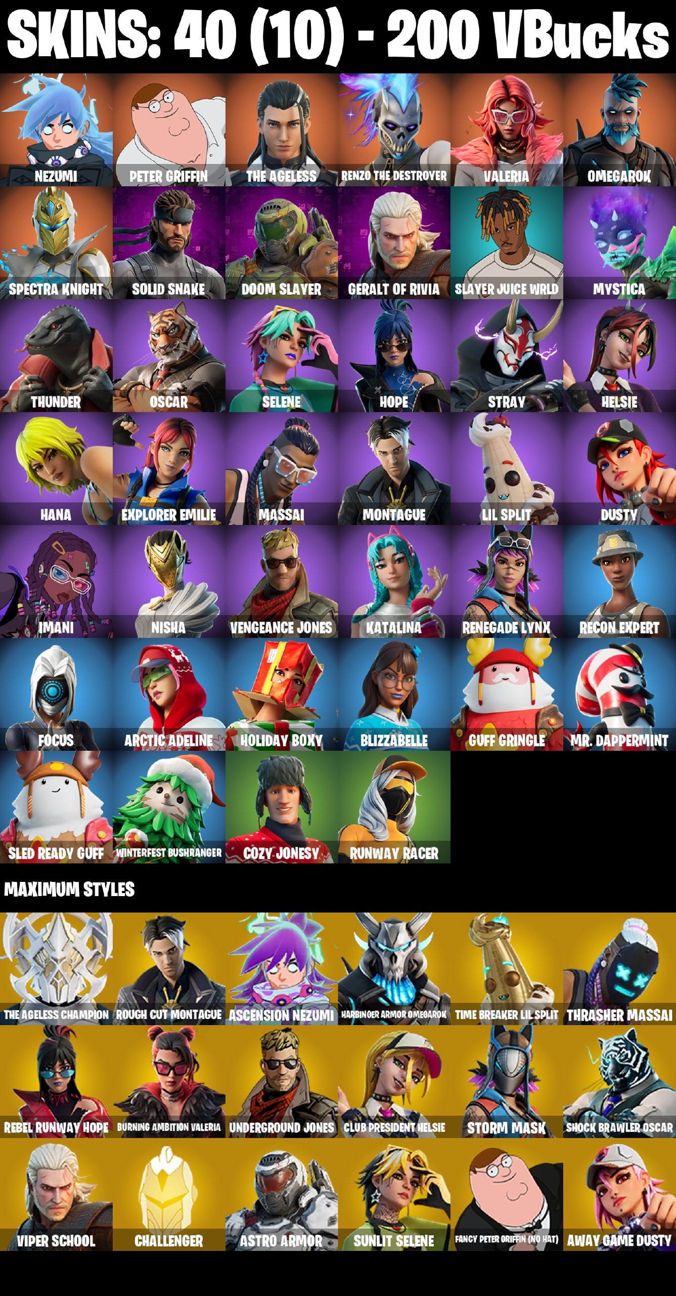 40-Skin Fortnite Account | Recon Expert, Focus, Nintendo, Omegarok | PC/PSN/Xbox/Switch/Mobile