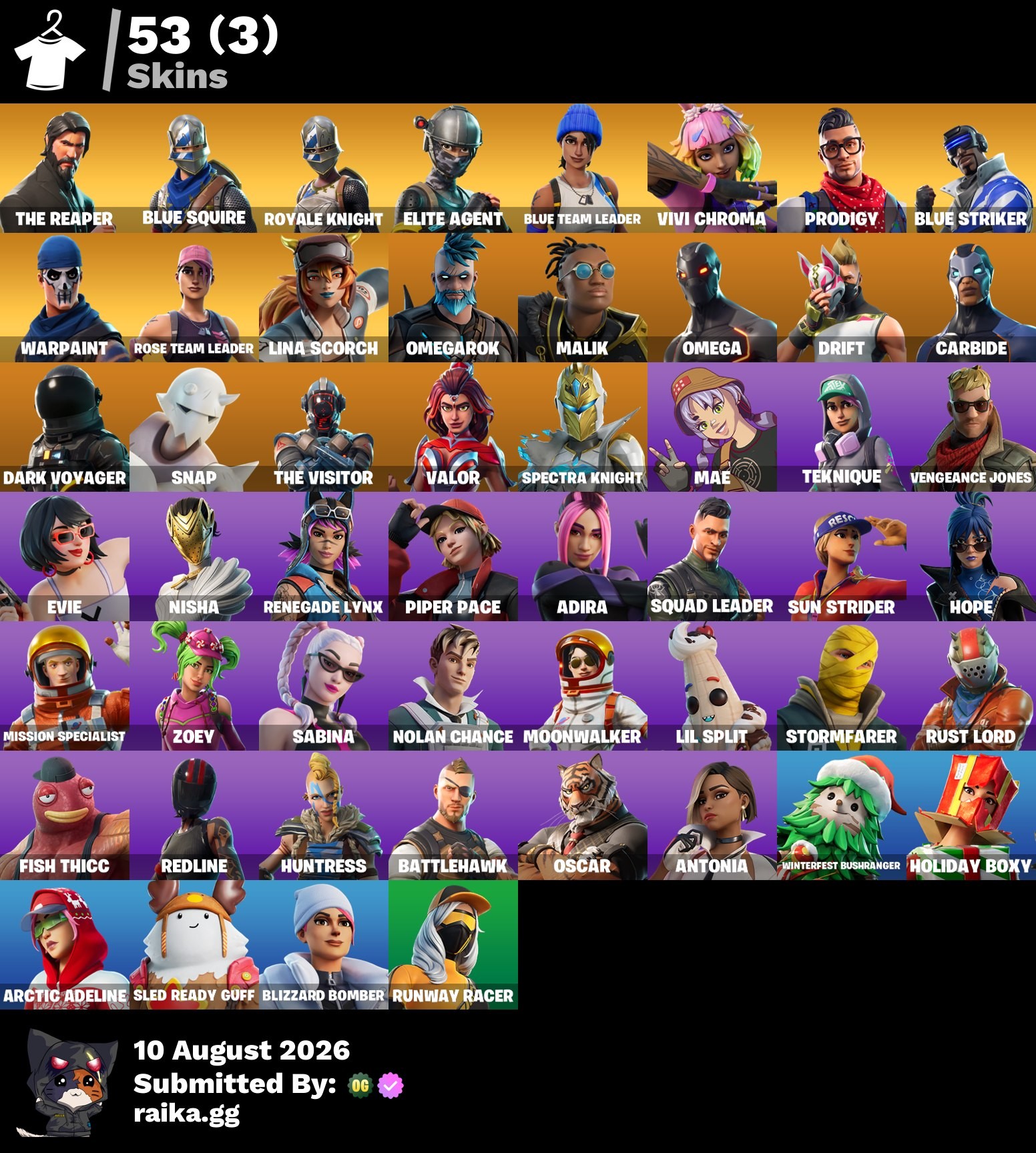 Fortnite account 53-Skin OG Fortnite Account | Blue Squire, Royale Knight, The Reaper, Take The L | PC/Xbox