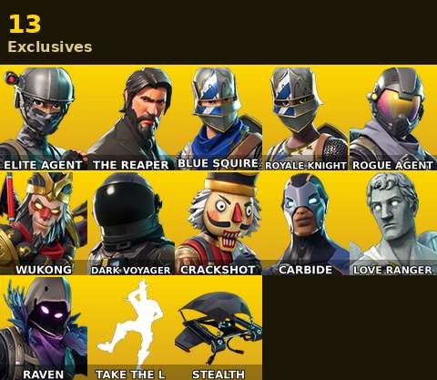 Fortnite account 20-Skin Fortnite Account | Blue Squire, Royale Knight, The Reaper, Take The L | PC/Xbox