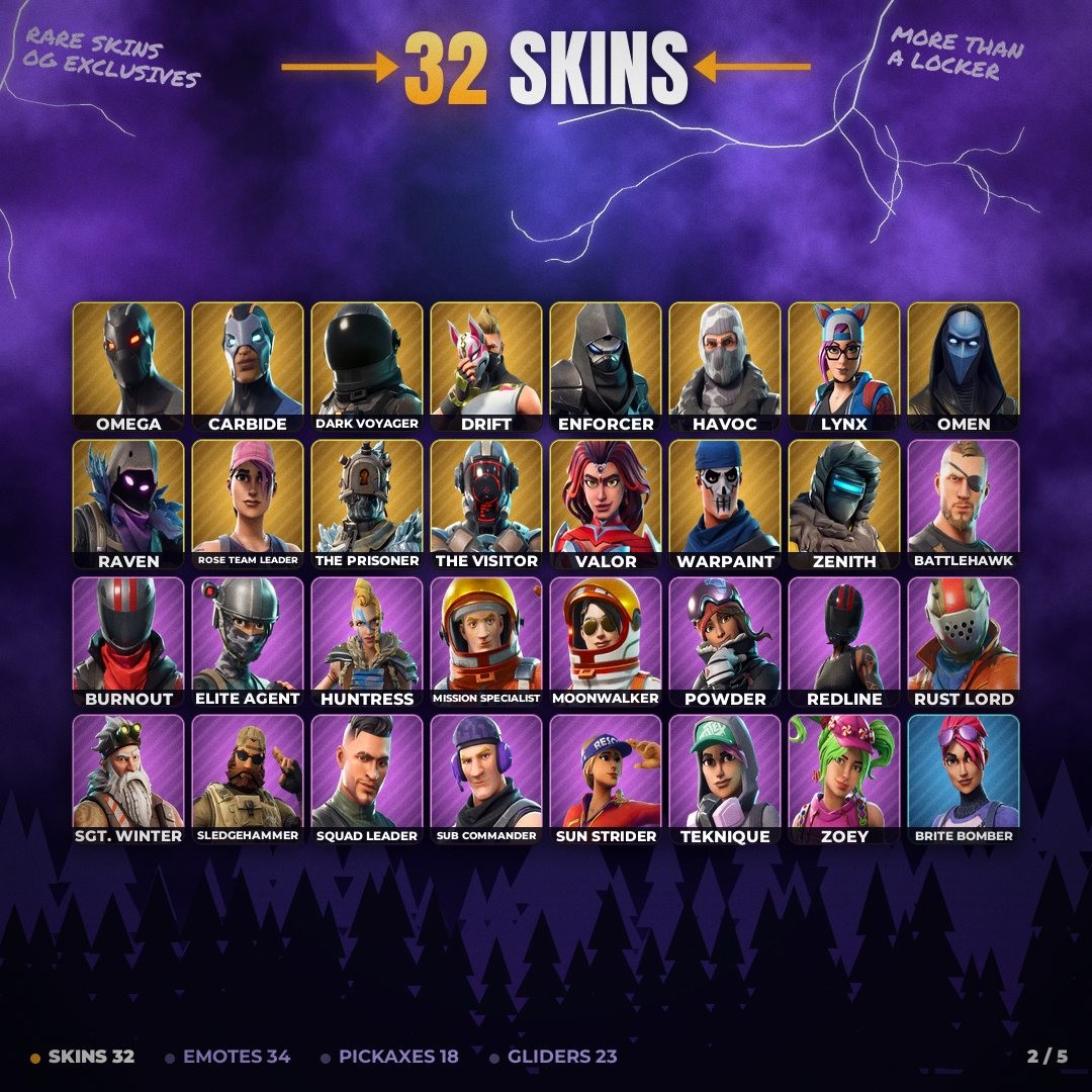 Fortnite account 32-Skin Fortnite Account | Take The L, Havoc, Elite Agent, Dark Voyager | PC/PSN/Xbox/Switch/Mobile