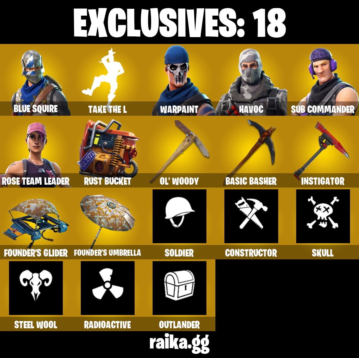 Fortnite account 15-Skin OG Fortnite Account | Blue Squire, Take The L, Havoc, Dark Voyager | PC/PSN/Xbox