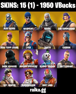 Fortnite account 15-Skin OG Fortnite Account | Blue Squire, Take The L, Havoc, Dark Voyager | PC/PSN/Xbox