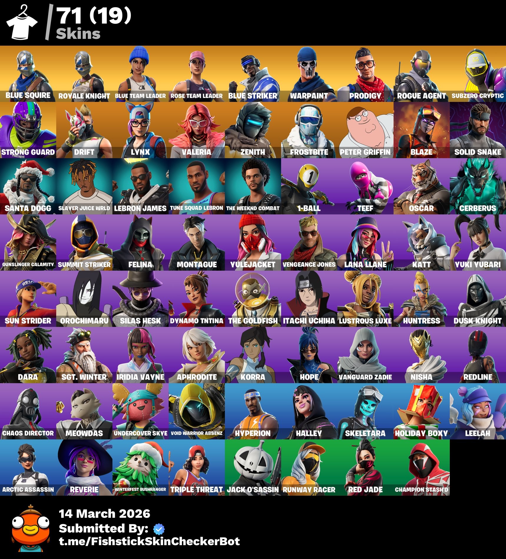 Fortnite account 71-Skin OG Fortnite Account | Blue Squire, Royale Knight, Mako, Drift | PC/Xbox/Switch