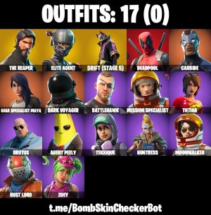 17-Skin Fortnite Account | The Reaper, Take The L, Elite Agent, Dark Voyager | PC/PSN/Xbox