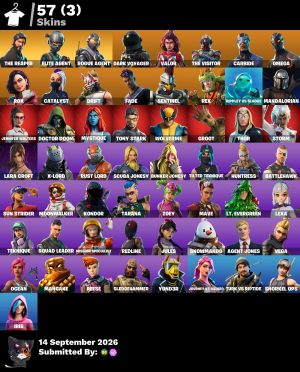 Fortnite account 57-Skin Fortnite Account | The Reaper, Take The L, Elite Agent, Dark Voyager | PC/Xbox