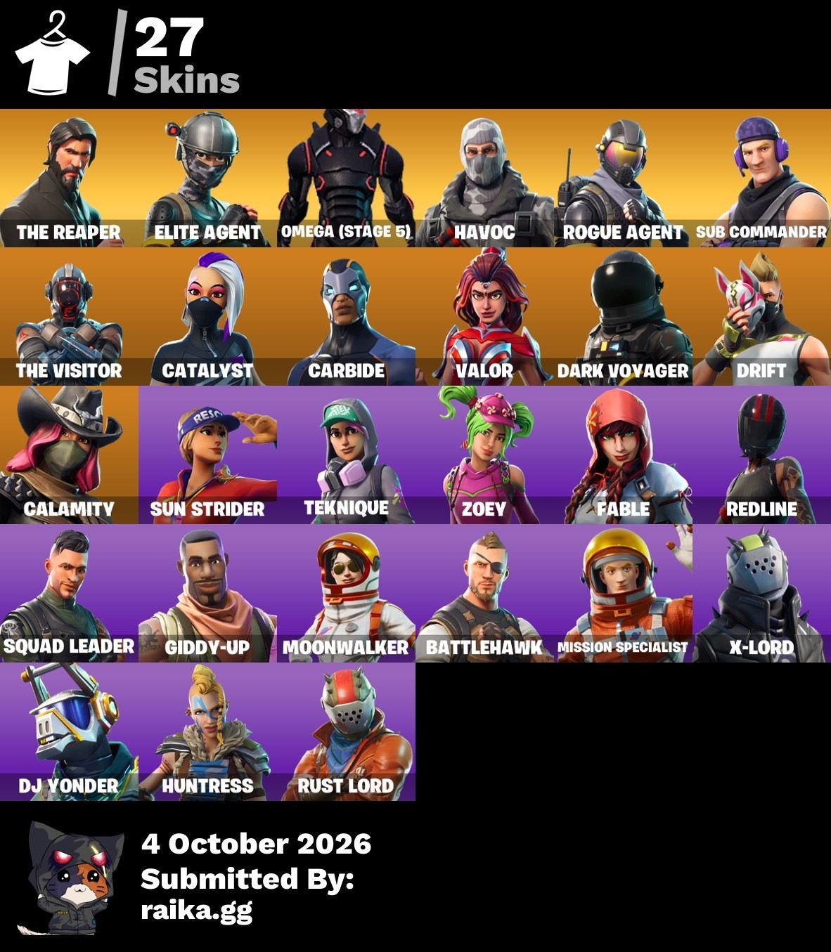 27-Skin Fortnite Account | The Reaper, Havoc, Elite Agent, Omega | PC/PSN/Xbox