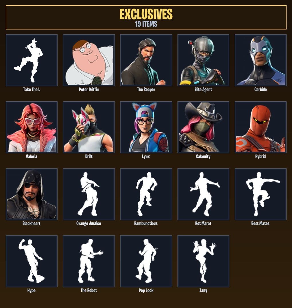 53-Skin Fortnite Account | The Reaper, Take The L, Elite Agent, Carbide | PC