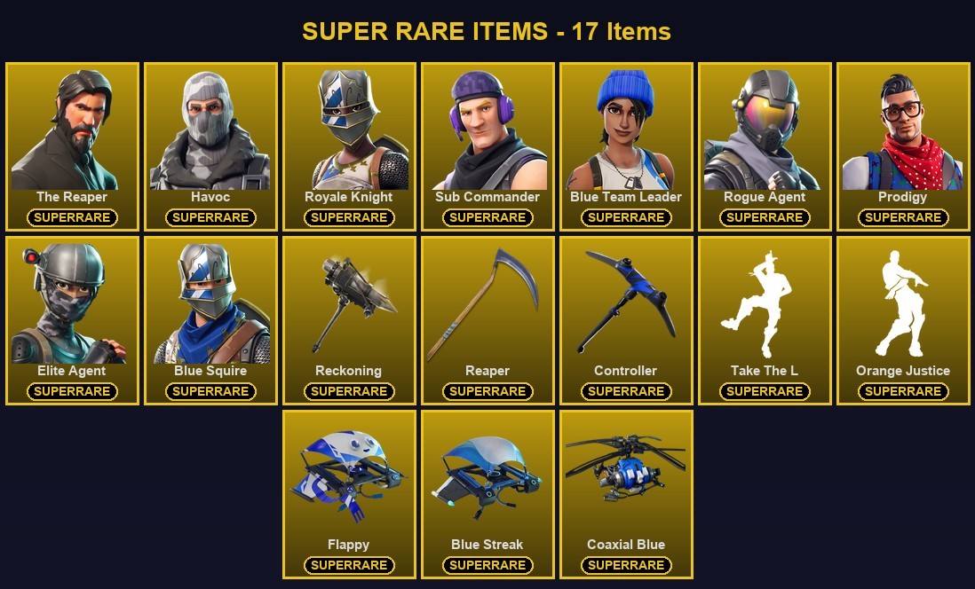Fortnite account 56-Skin Fortnite Account | Blue Squire, Royale Knight, The Reaper, Havoc | PSN/Xbox