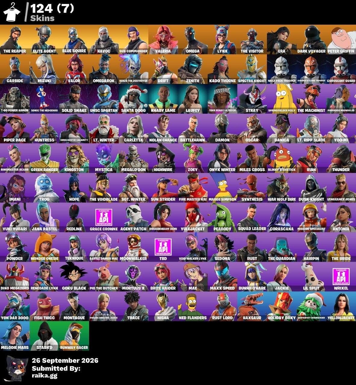 Fortnite account 124-Skin Fortnite Account | Blue Squire, The Reaper, Take The L, Havoc | PC/PSN