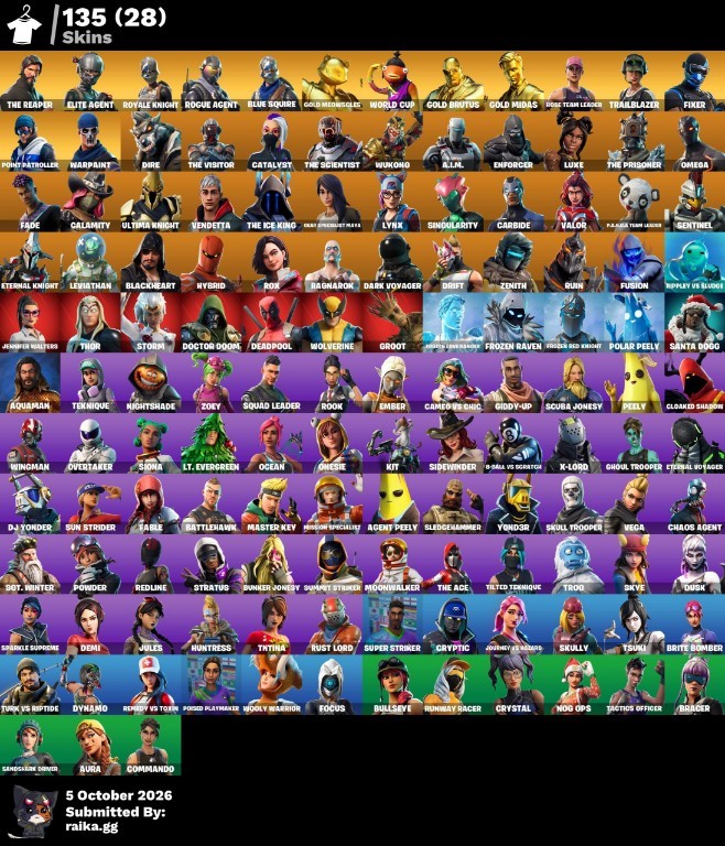Fortnite account 135-Skin OG Fortnite Account | Blue Squire, Royale Knight, The Reaper, Take The L | PC/PSN