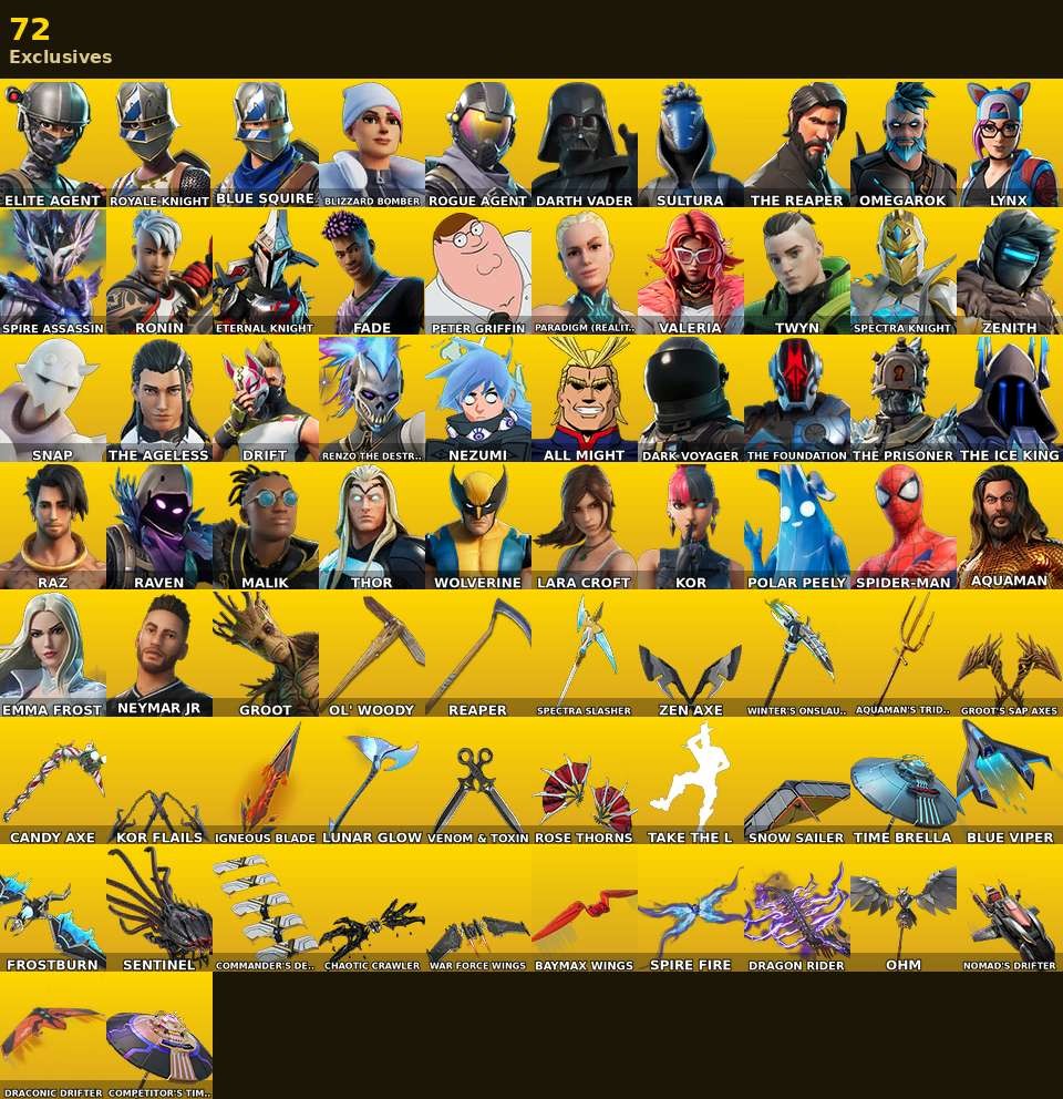 173-Skin Fortnite Account | Blue Squire, Royale Knight, The Reaper, Take The L | PC/PSN/Xbox