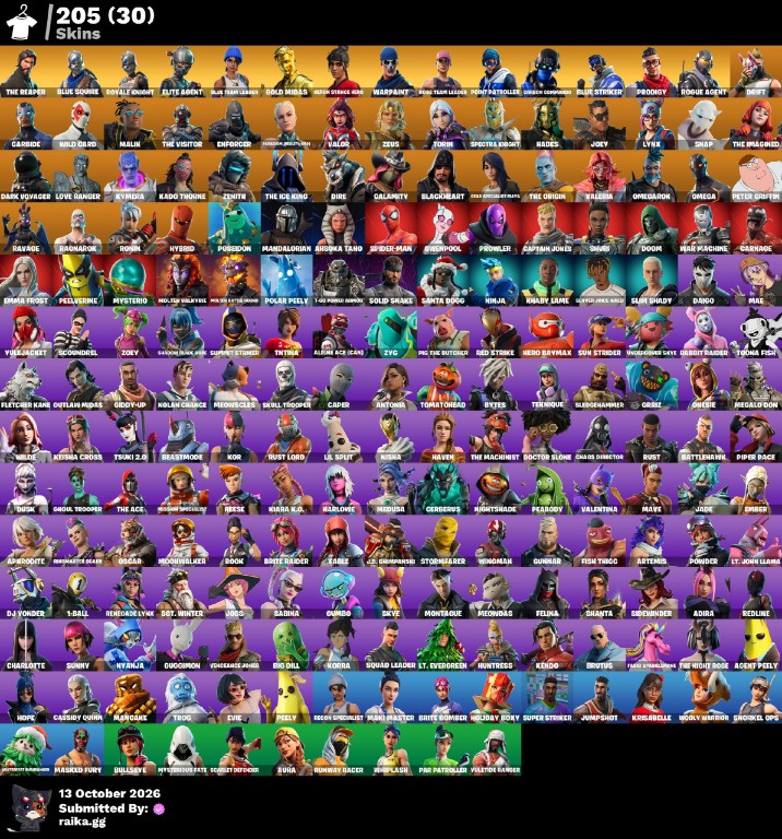 205-Skin OG Fortnite Account | Blue Squire, Royale Knight, The Reaper, Take The L | PC/PSN/Xbox