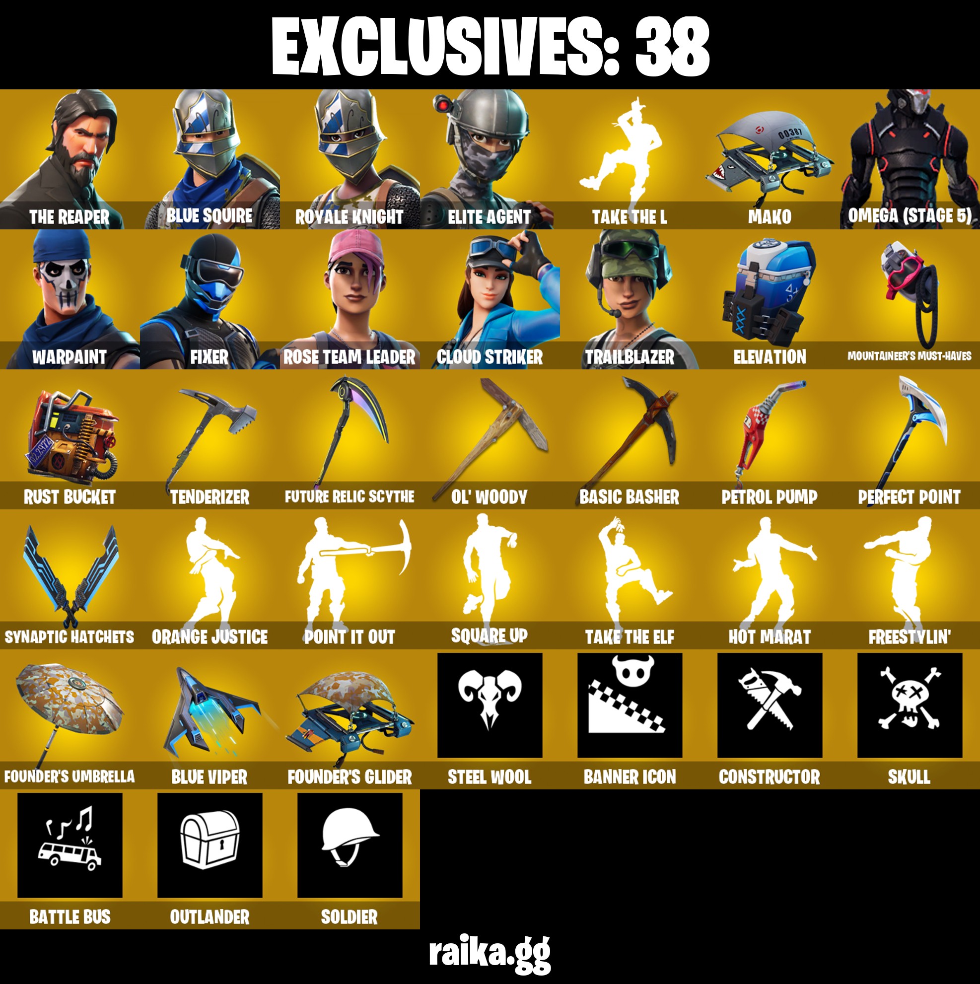 Fortnite account 58-Skin OG Fortnite Account | Blue Squire, Royale Knight, The Reaper, Take The L | PC/Switch